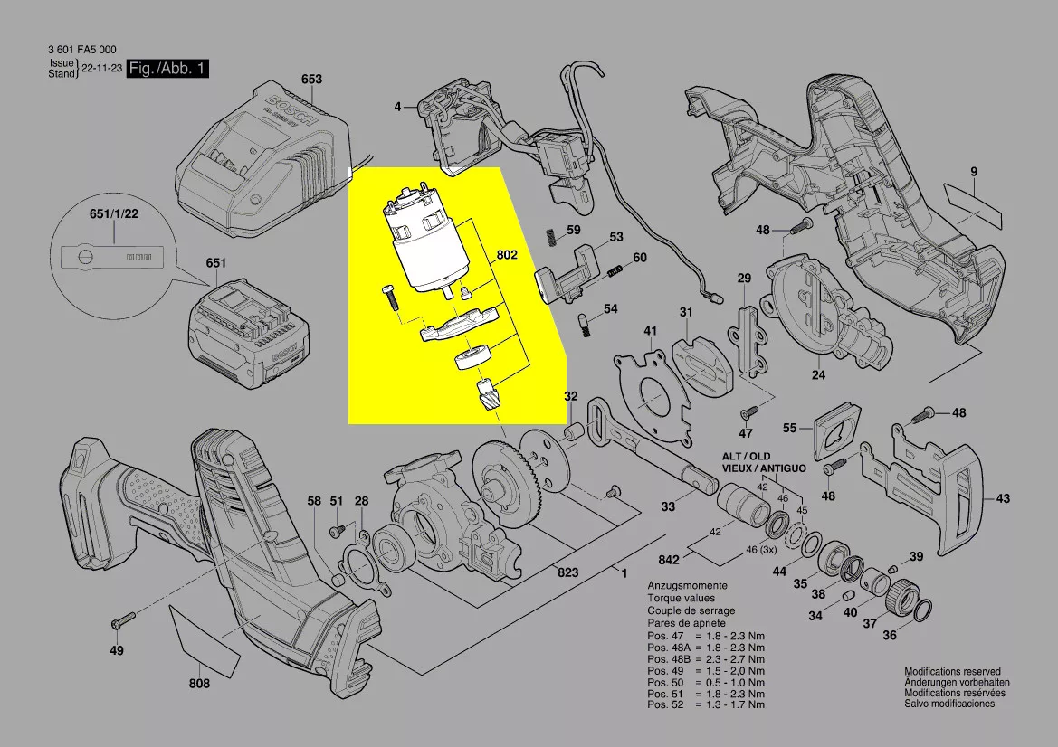Moteur 18V réf. 1 619 P12 758 Bosch
